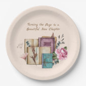 New Chapter Begins Floral New Beginnings ペーパープレート (正面)