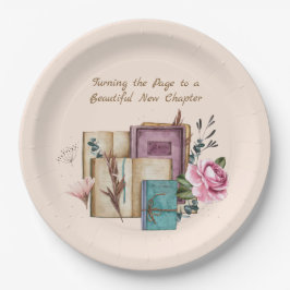 New Chapter Begins Floral New Beginnings ペーパープレート