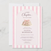 New Chapter Begins Pink Bow Baby Shower 招待状 (正面)