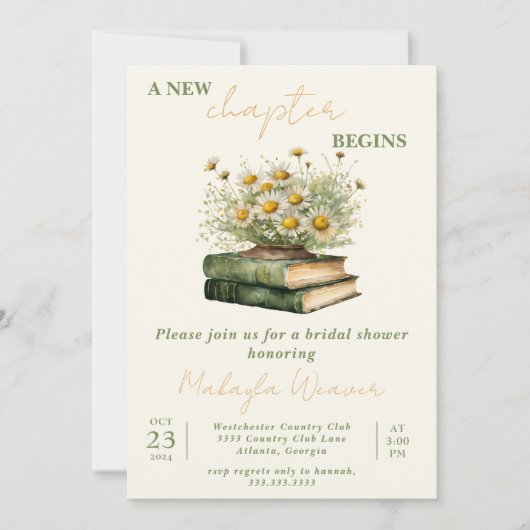 New Chapter Begins, Storybook Bridal Shower 招待状 (正面)