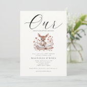 New Chapter Begins Storybook Floral Baby Shower   招待状 (スタンド正面)