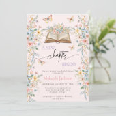 New Chapter Begins Storybook flowers Bridal Shower 招待状 (スタンド正面)