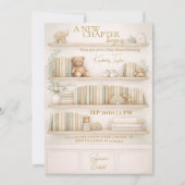 New Chapter Begins Storybook Neutral Baby Shower 招待状 (正面)