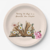 New Chapter Begins Turning the Page Floral  ペーパープレート (正面)