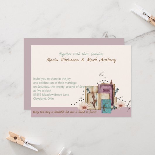 New Chapter Begins Wedding Invitation 招待状 (正面/裏面インサイチュ)