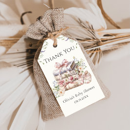 New Chapter Begins Wildflower Book Baby Shower ギフトタグ