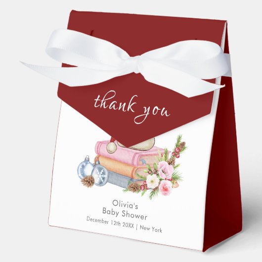 New Chapter Begins Winter Floral Baby Shower フェイバーボックス (正面)