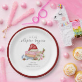 New Chapter Begins Winter Floral Baby Shower ペーパープレート (パーティー)