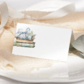 New Chapter Blue Bow Books Baby Shower place card