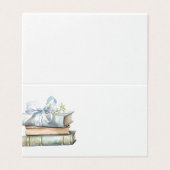 New Chapter Blue Bow Books Baby Shower place card (外部フラット)