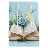 New Chapter Blue Boy Brunch StoryBook Baby Shower ミディアムペーパーバッグ (裏面)