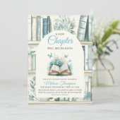 New Chapter Blue Boy Library Book Baby Shower 招待状 (スタンド正面)