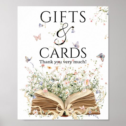 New Chapter Book Theme bridal shower Gift & card ポスター (正面)
