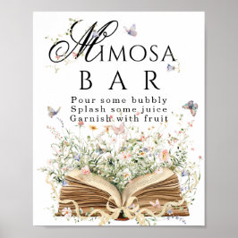 New Chapter Book Theme bridal shower mimosa bar ポスター
