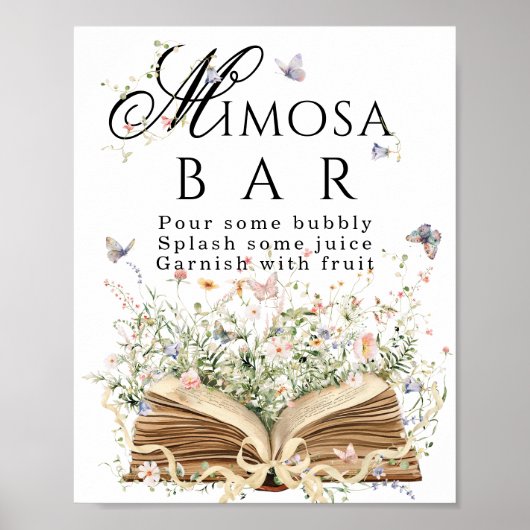 New Chapter Book Theme bridal shower mimosa bar ポスター (正面)