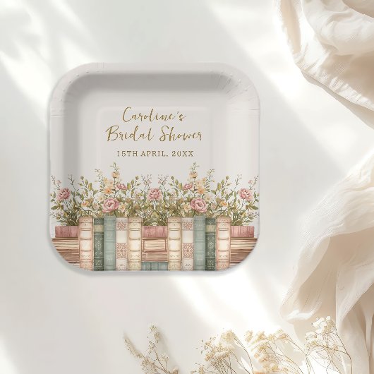 New Chapter Book Theme Bridal Shower Paper Plates ペーパープレート