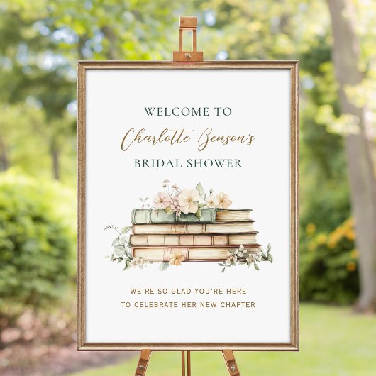 New Chapter Book Wedding Bridal Shower Welcome ポスター