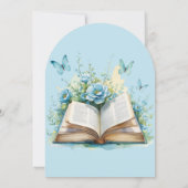 New Chapter Boy Blue Brunch Book Baby Shower 招待状 (裏面)