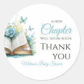 New Chapter Boy Blue Brunch StoryBook Baby Shower ラウンドシール (正面)