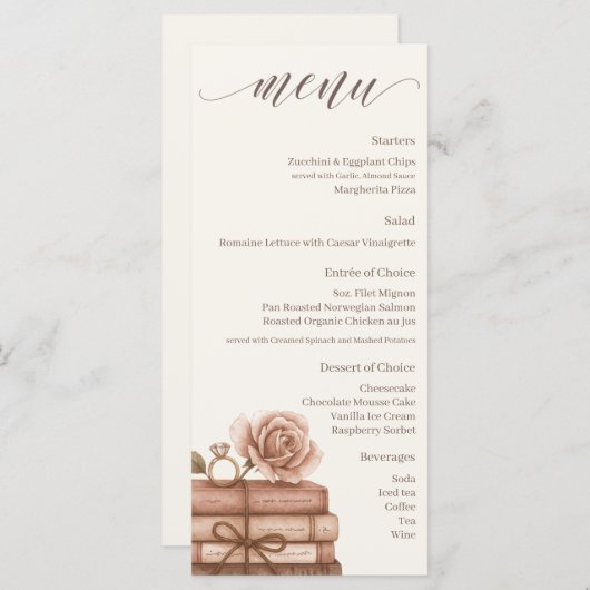 New Chapter Bridal Shower Menu メニュー (正面/裏面)