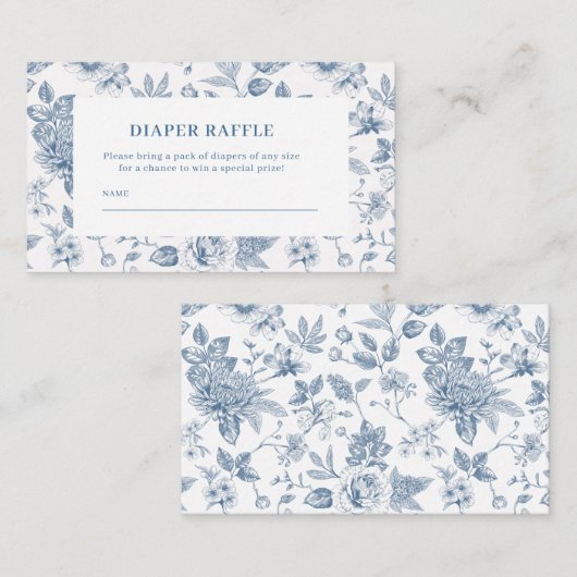 New chapter chinoiserie Baby shower diaper raffle エンクロージャーカード (正面/裏面)