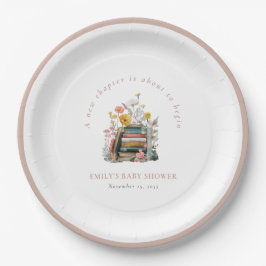 New Chapter Floral Baby Shower ペーパープレート