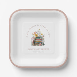 New Chapter Floral Baby Shower ペーパープレート