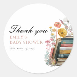 New Chapter Floral Baby Shower ラウンドシール