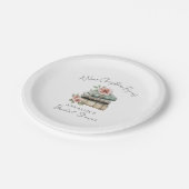 New Chapter Floral Book Bridal Shower ペーパープレート (アングル)