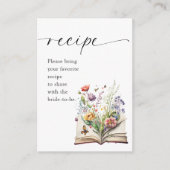 New Chapter Floral Book Bridal Shower Recipe エンクロージャーカード (正面)