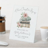 New Chapter Floral Book Bridal Shower Welcome Sign 台座サイン (インサイチュ)