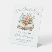 New Chapter Floral Book Bridal Shower Welcome Sign 台座サイン (正面)