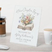 New Chapter Floral Book Bridal Shower Welcome Sign 台座サイン (インサイチュ)