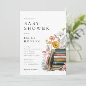 New Chapter Floral Books Baby Shower Invitation 招待状 (スタンド正面)
