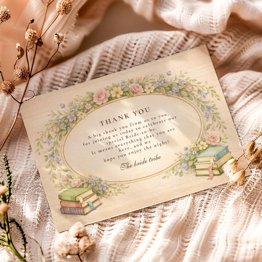 New Chapter Garden Books Bridal Shower サンキューカード