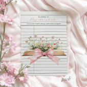 New Chapter Library Card Book Bow Baby Girl Shower 招待状