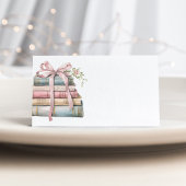 New Chapter Pink Bow Books Baby Shower place card