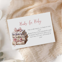 New Chapter Pink Bow Books for Baby Shower エンクロージャーカード