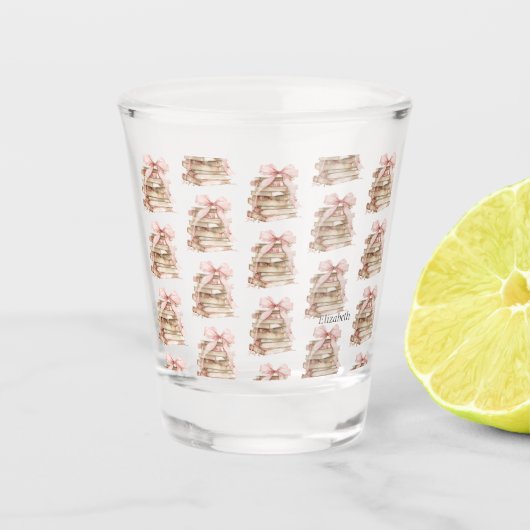 New Chapter Pink Bow Stripes ショットグラス (正面)