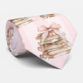 New Chapter Pink Bow Stripes ネクタイ (ロール)