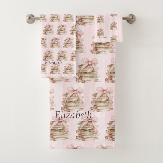 New Chapter Pink Bow Stripes バスタオルセット (インサイチュ)