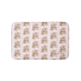 New Chapter Pink Bow Stripes バスマット
