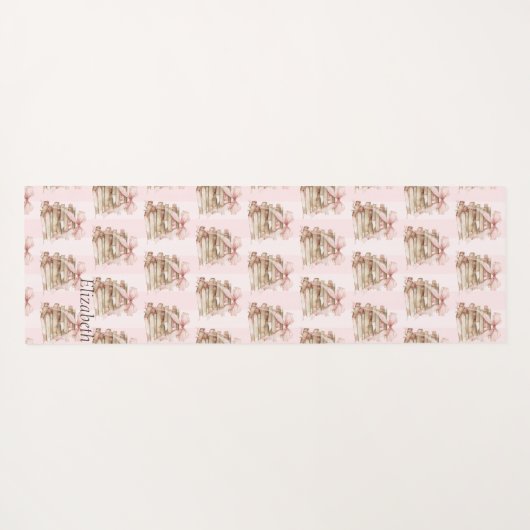 New Chapter Pink Bow Stripes ヨガマット (裏面(横))