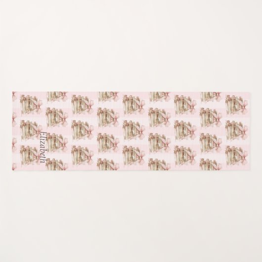 New Chapter Pink Bow Stripes ヨガマット (正面(横))