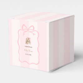 New Chapter Pink Bow Stripes Baby Shower フェイバーボックス