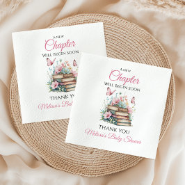 New Chapter Pink Girl Storybook Book Baby Shower スタンダードランチョンナプキン