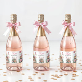 New Chapter Pink Girl Storybook Book Baby Shower スパークリングワインラベル