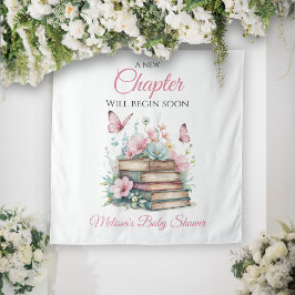 New Chapter Pink Girl Storybook Book Baby Shower タペストリー