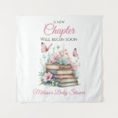 New Chapter Pink Girl Storybook Book Baby Shower タペストリー (正面)