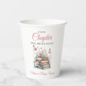 New Chapter Pink Girl Storybook Book Baby Shower 紙コップ (正面)